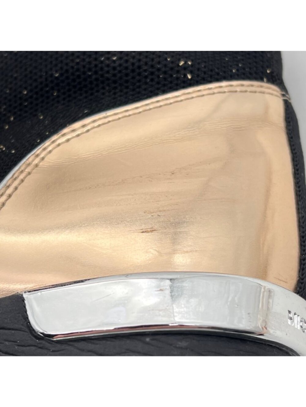 Michael Kors Skyler Elastic Bootie Wedge High Top Sneaker Womens Size 7 Metallic - Picture 14 of 16